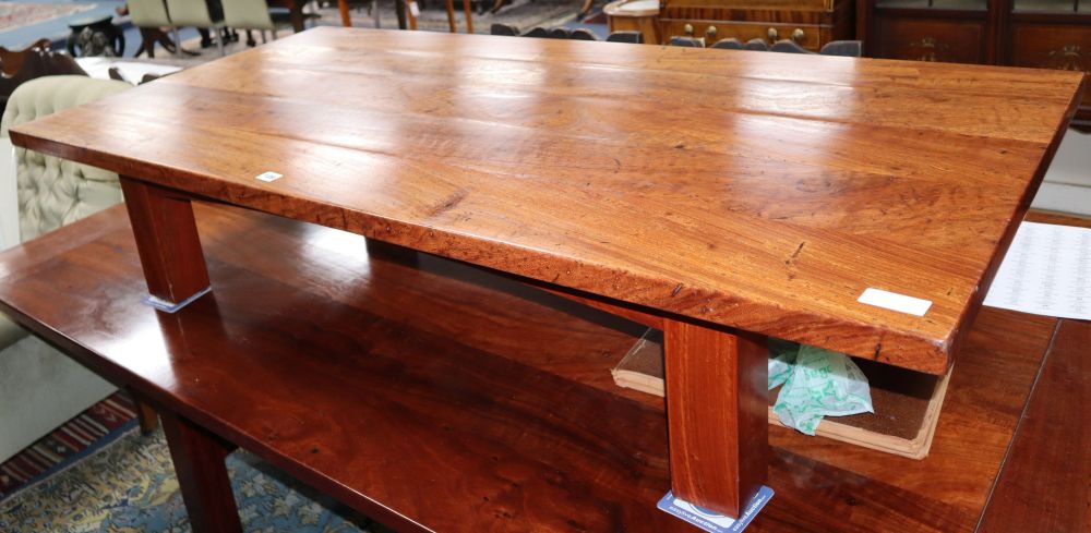 An Australian redwood coffee table from the workshops of Nicholas Dattner & Co., L.150cm, W.75cm, H.32.5cm